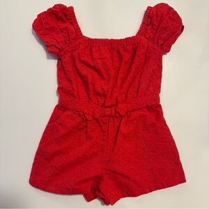 Janie and Jack Red Eyelet Romper - 18-24mo